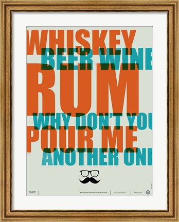 Framed Whiskey, Beer and Wine Print