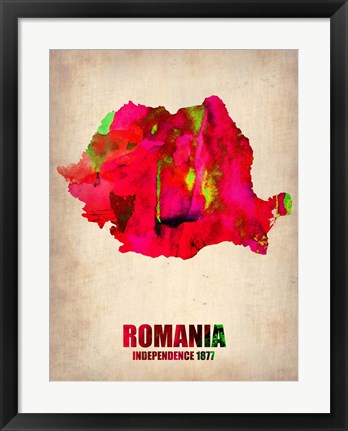 Framed Romania Watercolor Print