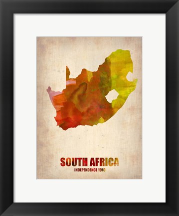 Framed South Africa Watercolor Print