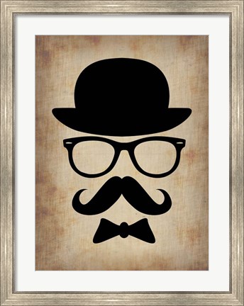 Framed Hat Glasses and Mustache 1 Print