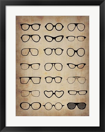 Framed Vintage Glasses Print