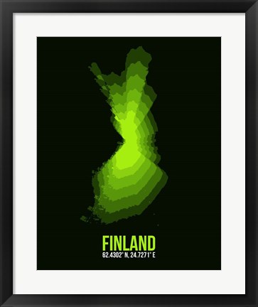 Framed Finland Radiant Map 3 Print