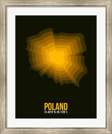 Framed Poland Radiant Map 2 Print