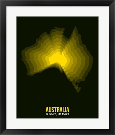 Framed Australia Radiant Map 3 Print