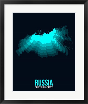 Framed Russia Radiant Map 2 Print