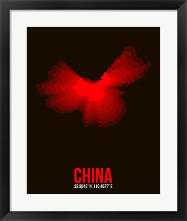 Framed China Radiant Map 1 Print