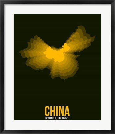 Framed China Radiant Map 2 Print