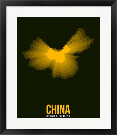 Framed China Radiant Map 2 Print