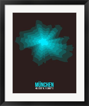 Framed Munchen Radiant Map 1 Print