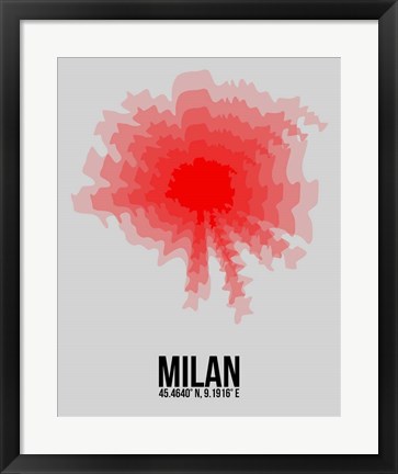 Framed Milan Radiant Map 1 Print