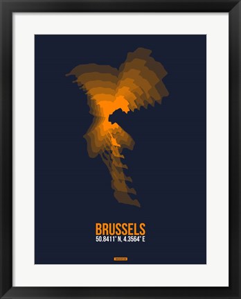Framed Brussels Radiant Map 3 Print