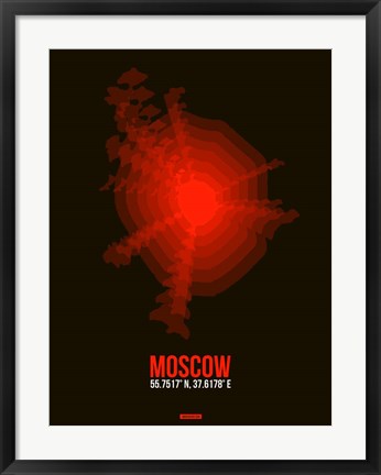 Framed Moscow Radiant Map 1 Print