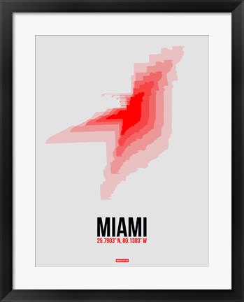 Framed Miami Radiant Map 1 Print