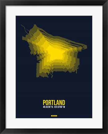 Framed Portland Radiant Map 4 Print