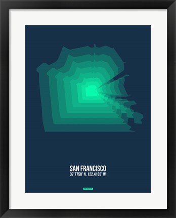 Framed San Francisco Radiant Map 2 Print
