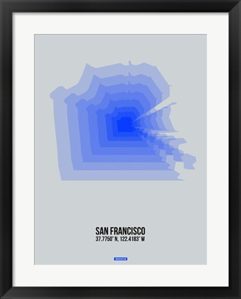 Framed San Francisco Radiant Map 3 Print