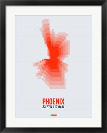 Framed Phoenix Radiant Map 4 Print