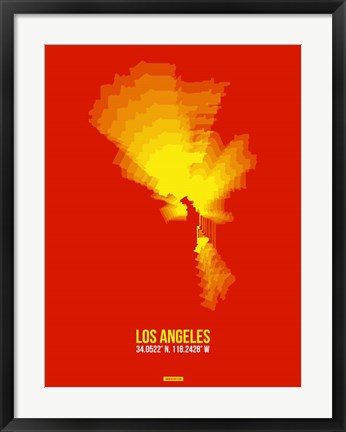 Framed Los Angeles Radiant Map 5 Print