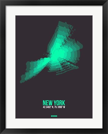 Framed New York Radiant Map 2 Print
