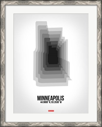 Framed Minneapolis Radiant Map 6 Print