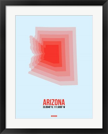 Framed Arizona Radiant Map 2A Print