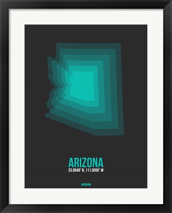 Framed Arizona Radiant Map 5A Print