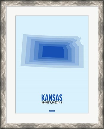Framed Kansas Radiant Map 3 Print