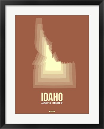 Framed Idaho Radiant Map 2 Print