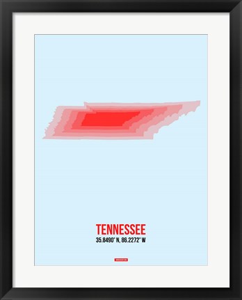 Framed Tennessee Radiant Map 3 Print