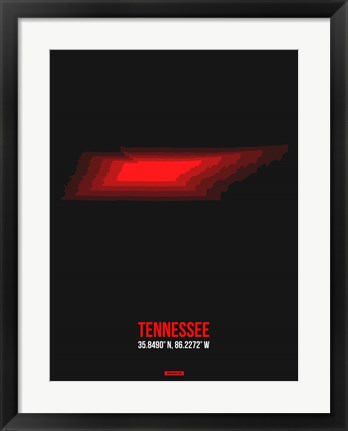 Framed Tennessee Radiant Map 4 Print