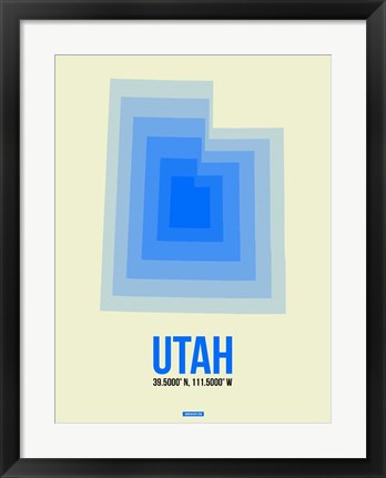 Framed Utah Radiant Map 1 Print