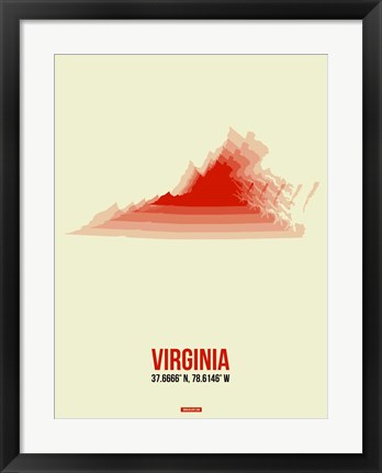 Framed Virginia Radiant Map 1 Print