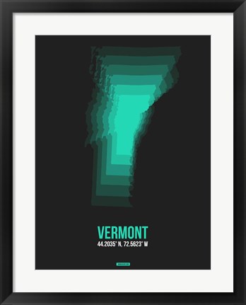 Framed Vermont Radiant Map 6 Print