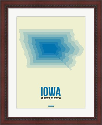 Framed Iowa Radiant Map 1 Print