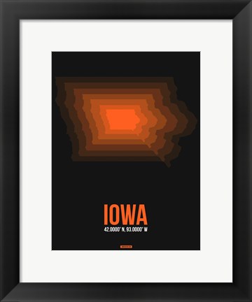 Framed Iowa Radiant Map 6 Print