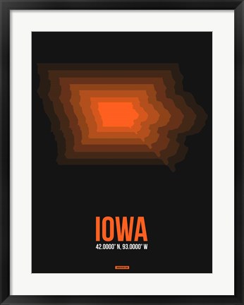 Framed Iowa Radiant Map 6 Print