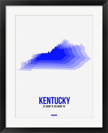Framed Kentucky Radiant Map 2 Print