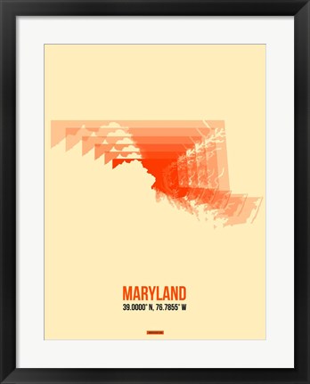 Framed Maryland Radiant Map 1 Print