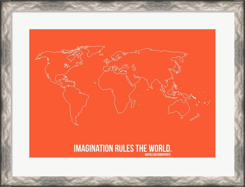 Framed World Map Quote 3 Print