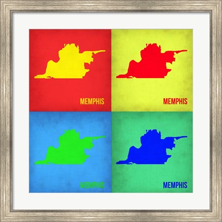 Framed Memphis Pop Art Map 1 Print