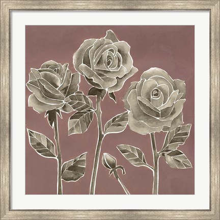Framed Marsala Roses II Print