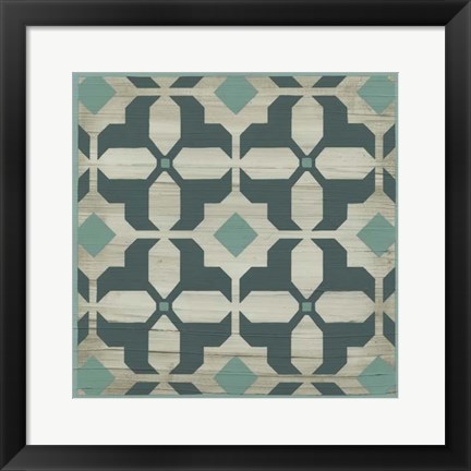 Framed Verdigris Garden Tile II Print