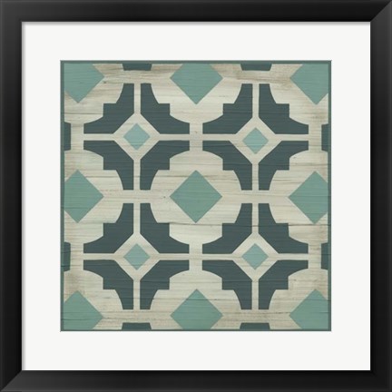 Framed Verdigris Garden Tile III Print