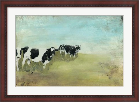 Framed Country Drive Cows II Print