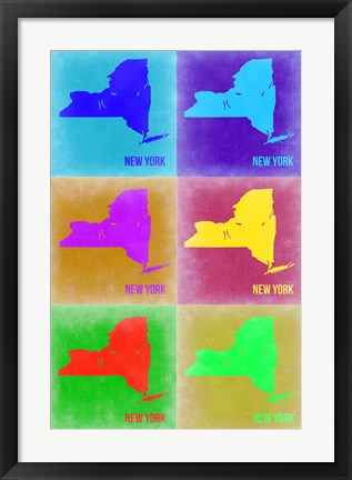 Framed New York Pop Art Map 2 Print