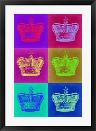 Framed Crown Pop Art 2 Print