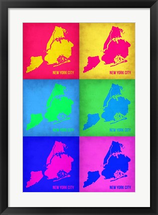 Framed New York City Pop Art Map 3 Print