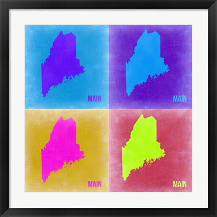 Framed Main Pop Art Map 2 Print