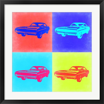 Framed Dodge Charger Pop Art 2 Print