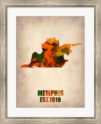 Framed Memphis Watercolor Map Print